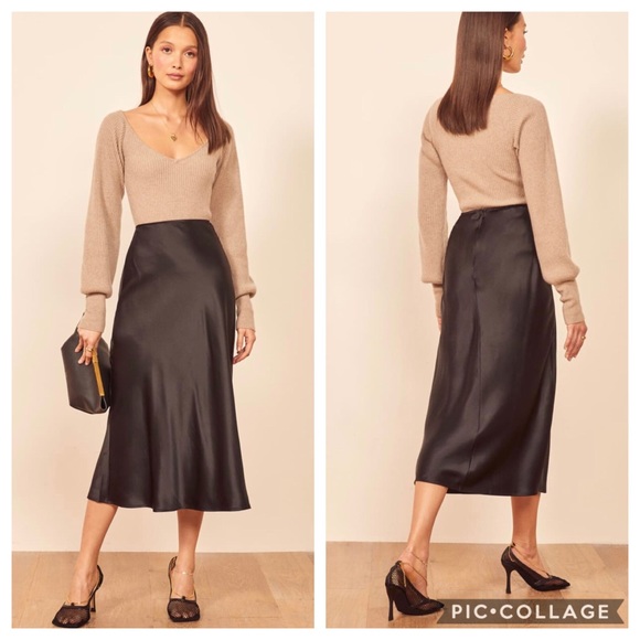 Reformation Dresses & Skirts - Reformation Pratt Skirt in Black 100% Silk